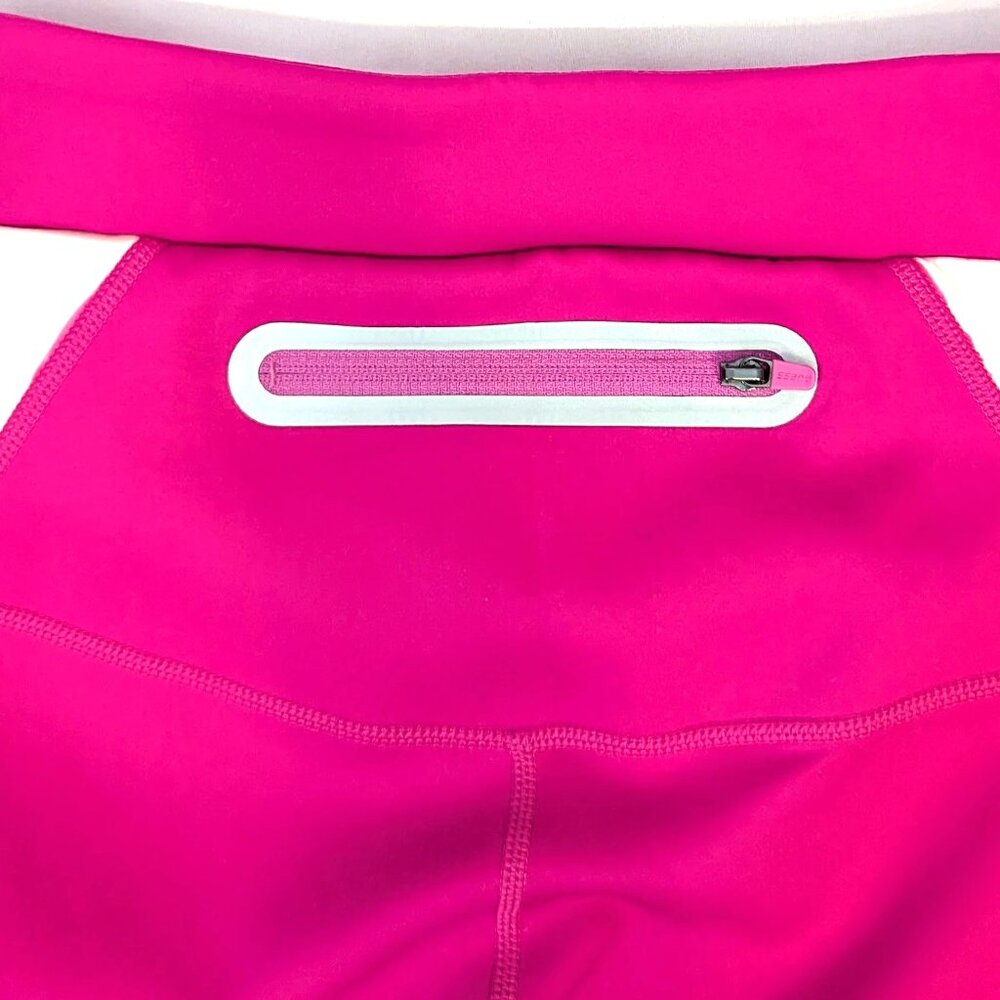 Guess | "Agnes" Color-Block High Rise Active Leggings Fluo Fuchsia | Size Medium - Picture 7 of 12